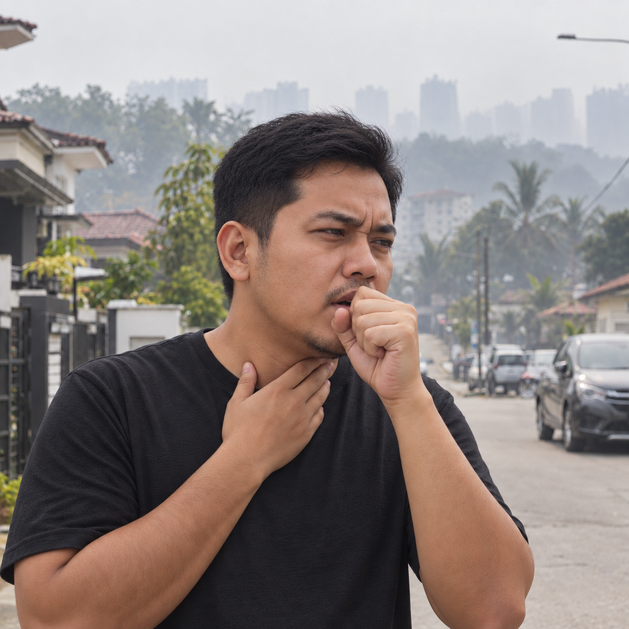 Tekak kering sebab jerebu
